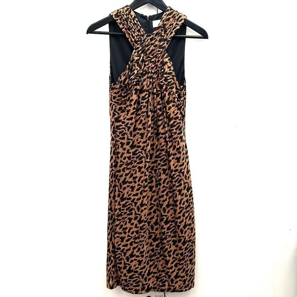 Badgley Mischka 100% Silk Midi Dress, Animal Print, Mob Wife at It’s Best Size 0